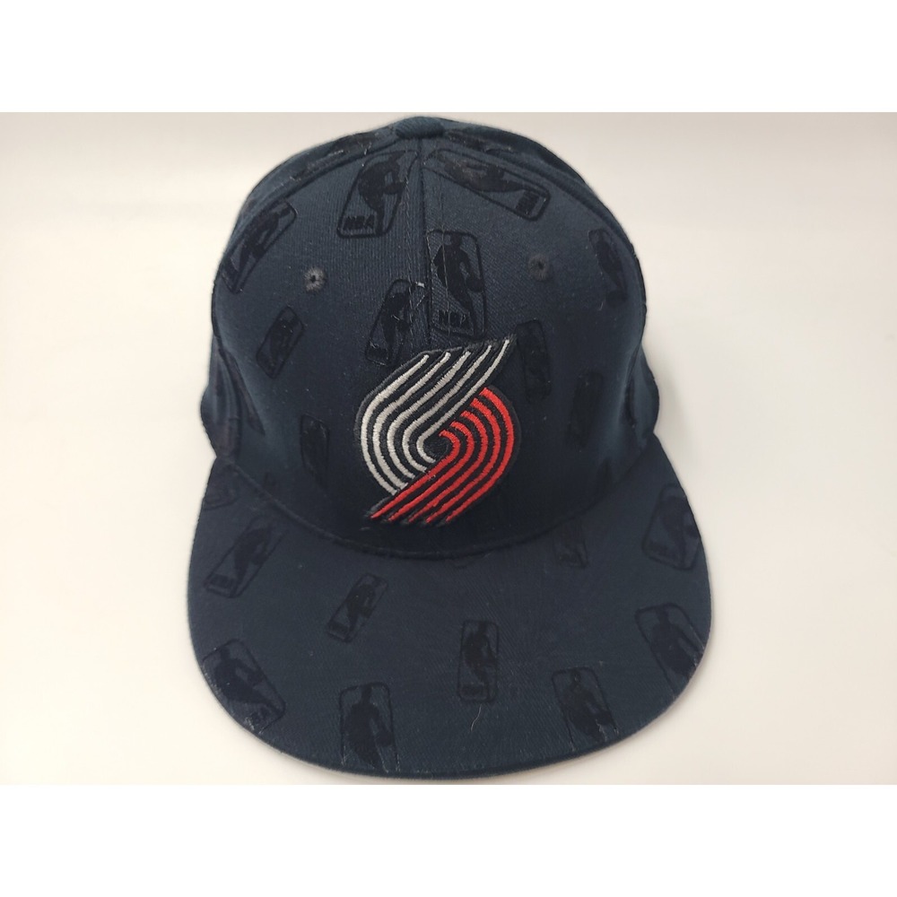 Portland Trail Blazers NBA Logoman All Over Print AOP Adidas Fitted L-XL Hat Cap